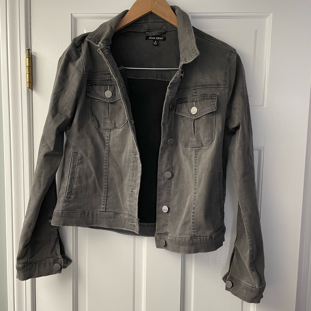 Dear John Gray washed denim jean jacket.  Size M